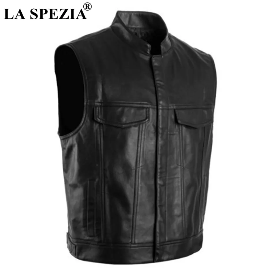 Gilet de motard noir pour hommes, gilet de moto Hip Hop en Faux cuir Punk solide, veste de printemps sans manches, vêtements pour hommes