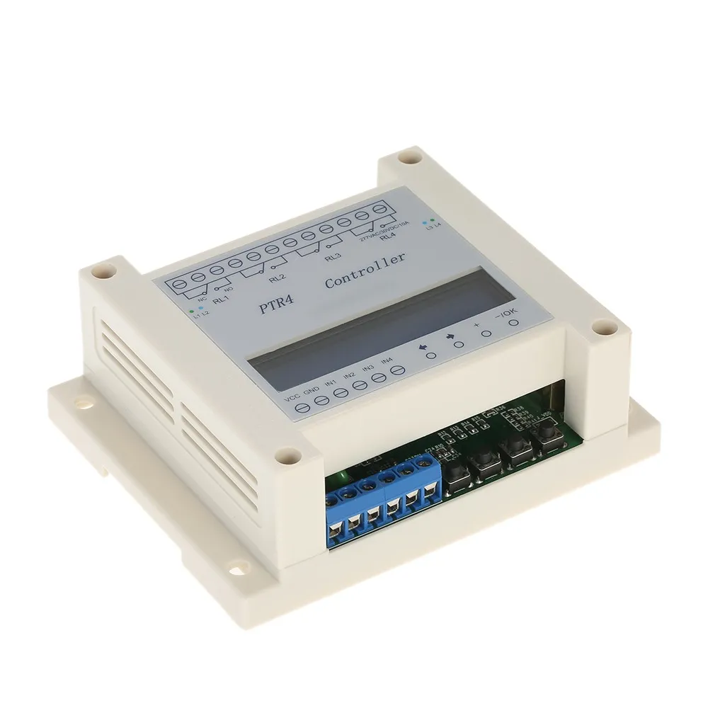 Freeshipping lcd dc6-40v 4-Channel 99 خطوات للبرمجة الرقمية وقت التقوية وحدة الموقت تحكم تأخير وحدة الملف اللولبي صمام التحكم