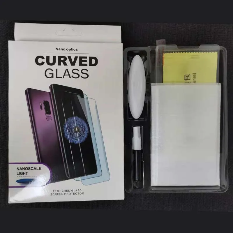 UV NANO Liquid Glue Screen Protector 3D Curved Tempered Glass For Samsung Galaxy S23 Ultra S22 S21 S20 Note 20 Huawei P50 Pro With4536551