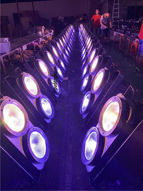 6 peças palco fundo alto brilho quatro olhos 2x2 matrix levou audiência luz 4x100w rgbw cob audiência matriz led blinder luz