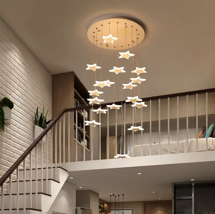 Moderne led Pendentif Lumières Restaurant Magasin De Vêtements Décoration Lampes Suspendues Villa Hôtel Lobby Rotation Escalier Pendentif Éclairage MYY