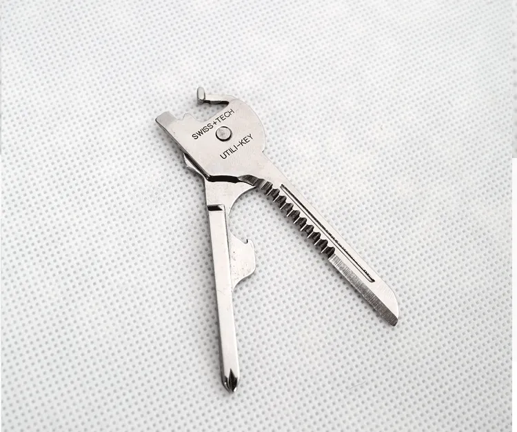 6-in-1 Stainless Steel Multi-Tool Keychain – Bottle Opener & Screwdriver Camping Gadget