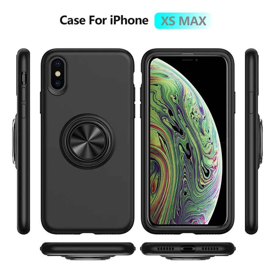 Caso de telefone Rodas Liquid Magnetic Ring Holder Shell para: iPhone 6 7 8 xs XR Max Samsung Galaxy S8 S9 S10 Note9 Plus