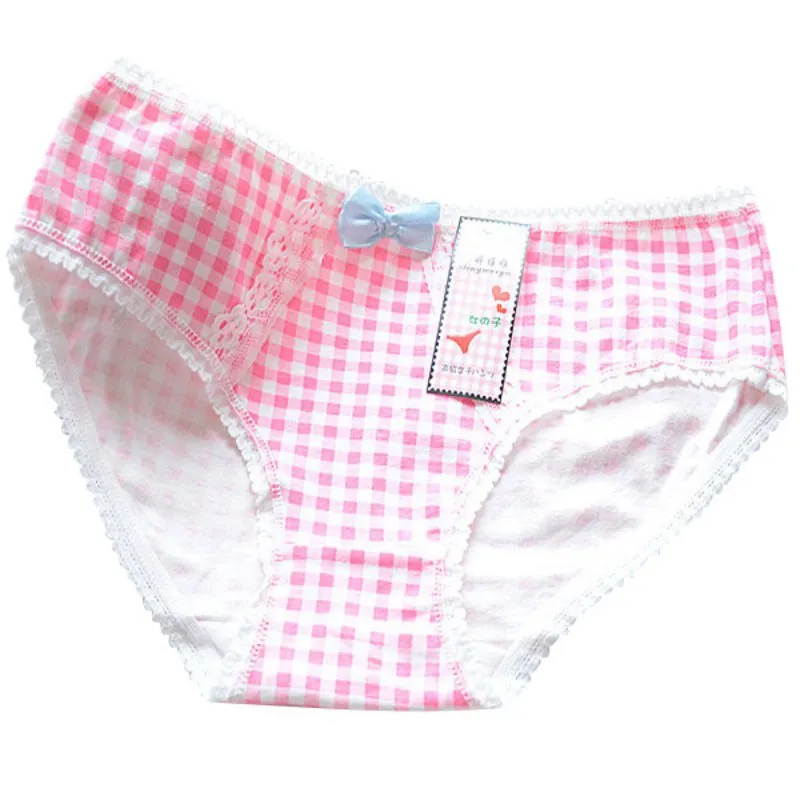 Plaid Lace Bow Chantelle Briefs For Women Comfortable Cotton Underwear With  Sweet Candy Colors From Lqbyc, $36.08