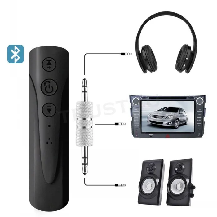 Kabelloser Bluetooth-Empfänger, 3,5-mm-Klinkenstecker, Bluetooth-Audio-Musik-Adapter, Auto-Aux-A2DP mit Mikrofon für Telefon