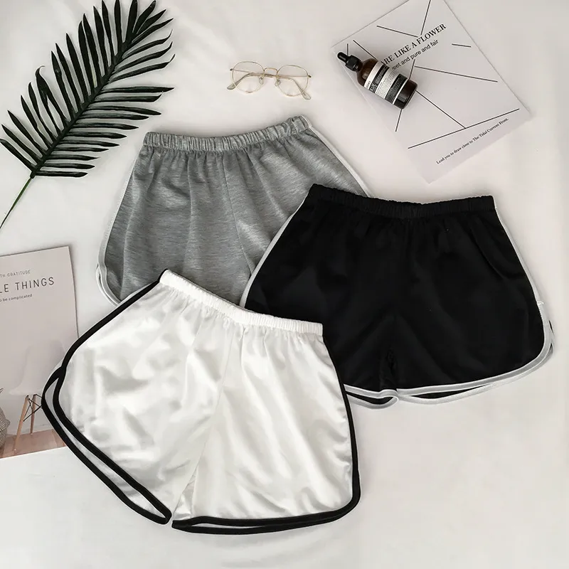 2019 Mulheres Mulheres Novo Produto Cintura Elástica Loose Largura Cor Sólida Correspondência Casual Sports Shorts Fino Hot Calças Tide