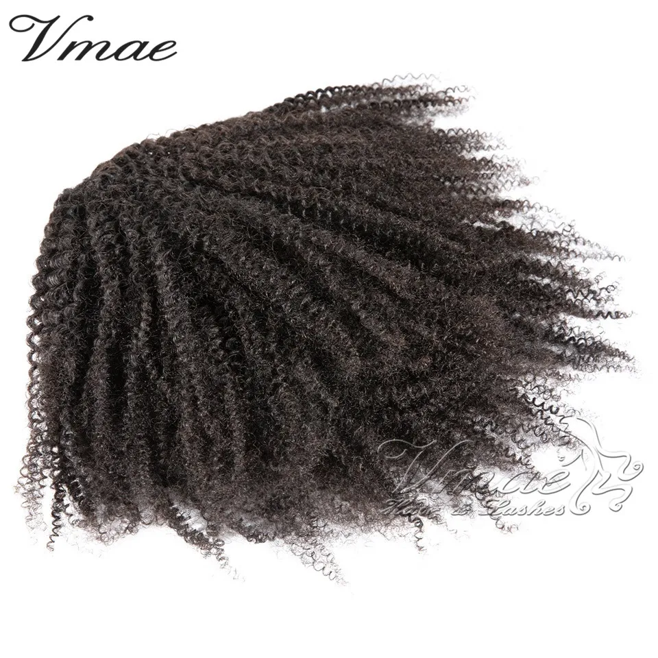 VMAE Coda di cavallo colore naturale indiano 4A 4B 4C Afro crespo riccio 120g Estensioni con coulisse per capelli umani vergini allineati con cuticola non trattata