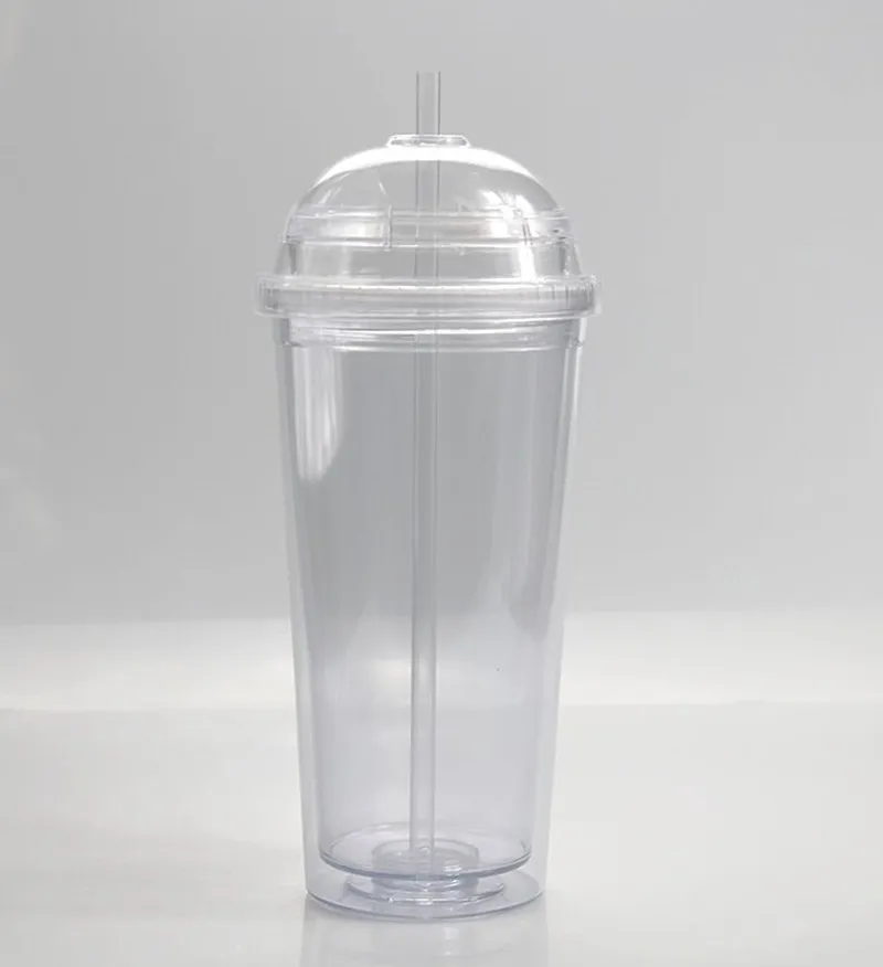 20 oz acrylic tumbler with dome lid and straw double wall clear plastic  insulated travel cup from Dhgate Tumblers - price 3.5