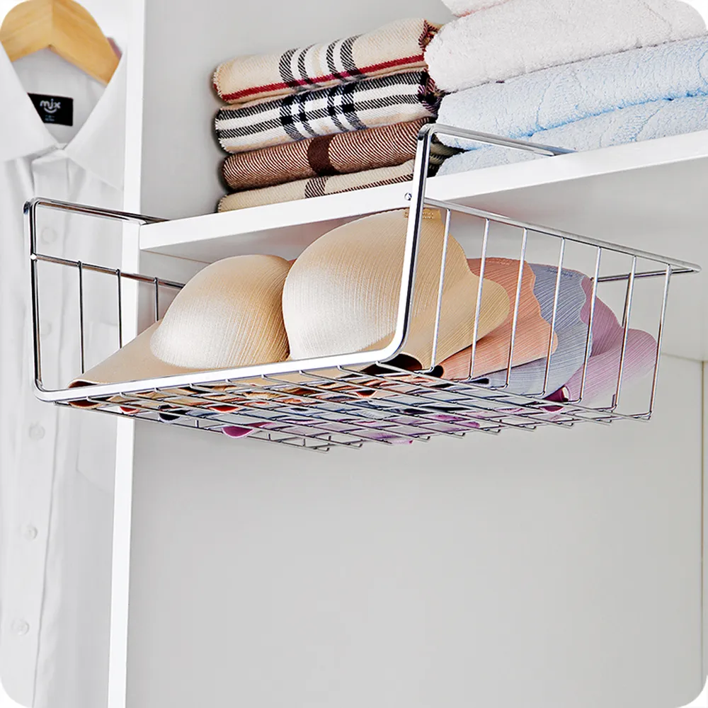 Under Shelf Storage Basket Rack Kitchen Cupboard Organiser Wire