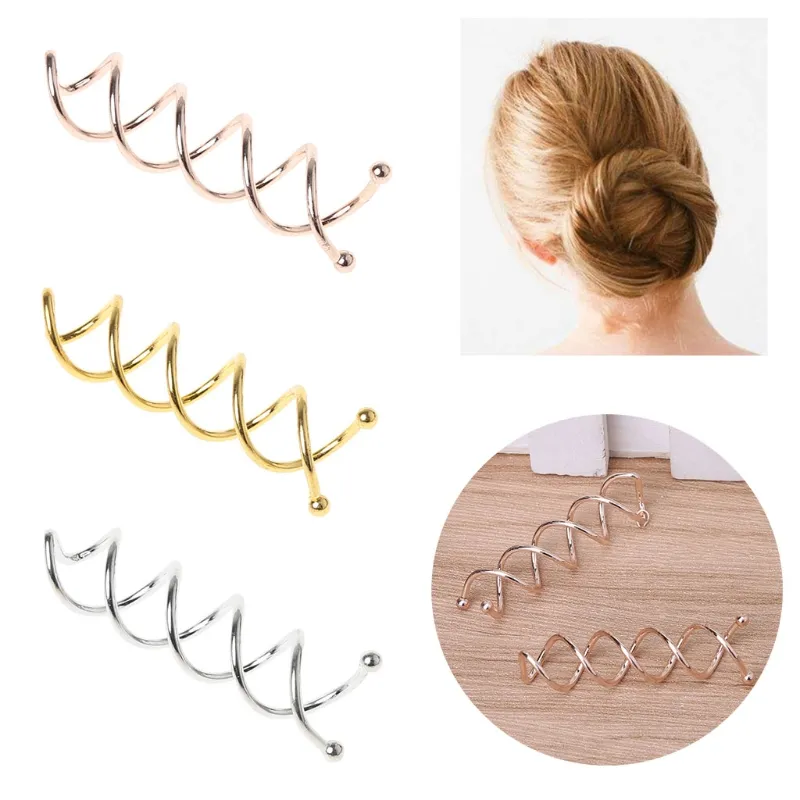 Kvinnors hårklämma Bobby Pin Hårar Styling Spiral Spin Skruv Twist Clips Barrette