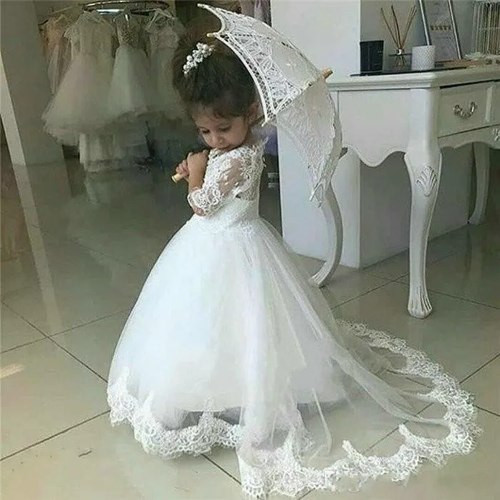 Cute girl deals wedding dresses