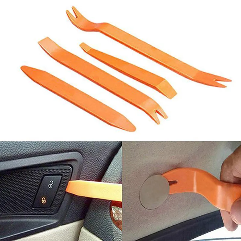 4pcs El Araçları Taşınabilir Otomatik Araba Styling Radyo Paneli Kapı Klip Paneli Döşeme Dash Ses Söküm Kurulumu Pry Kit Onarım Aracı