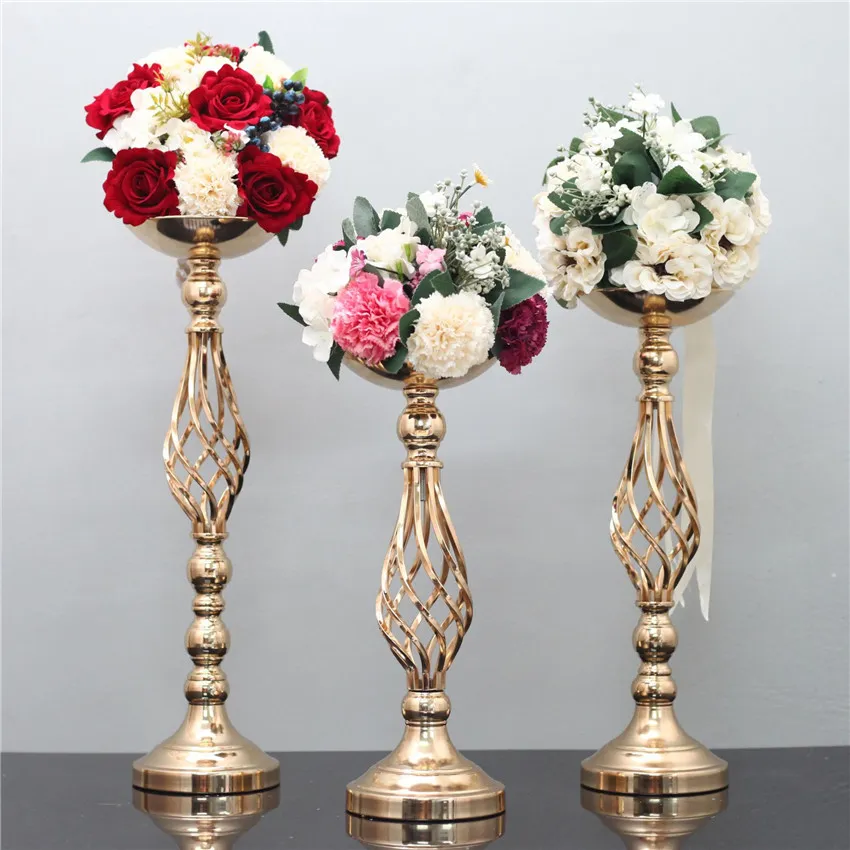 S/M/L Wedding Candle Holders Iron Vase Candle Stands flower Rack road lead wedding centerpiece candlestick Wedding prop decoration for party