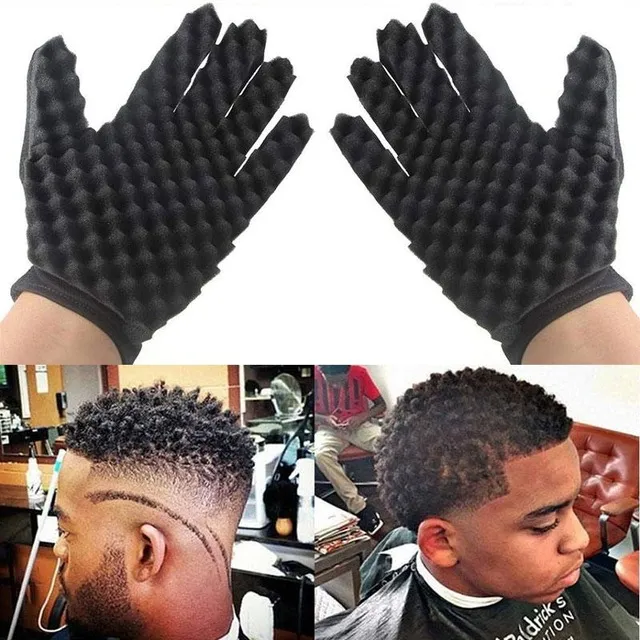 Magic Curl Hair Sponge Gloves for Barbers Wave Twist Brush Gloves Styling Tool For Curly Hair Styling Care DLH160