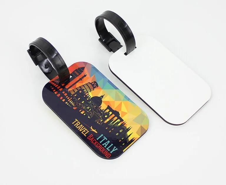 20pcs Sublimation Blank Luggage&bags Accessories Cute Novelty MDF Wood Funky Travel Luggage Label Straps Suitcase Luggage Tags