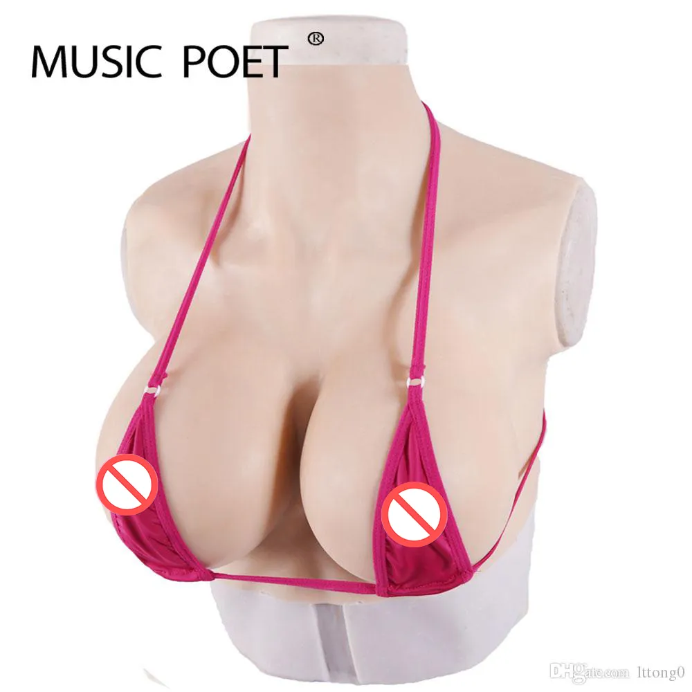 MUSIC POET G Cup Realistic Silicone Breast Form Artificial Boobs Enhancer Crossdresser chest for man shemale tits Trandsgender