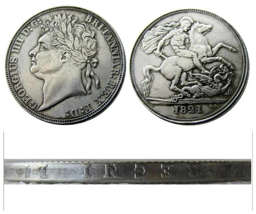 GGreat Britain 1821 George IV 1クラウンコピーコインアクセサリー