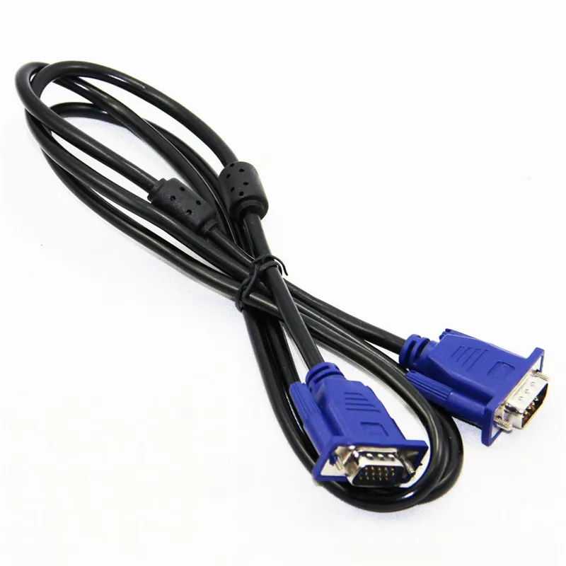 Hoge kwaliteit 1.5m 5ft HDB15 15pin VGA Male Naar Male VGA-kabel voor TV Computer Monitor Extension Cable