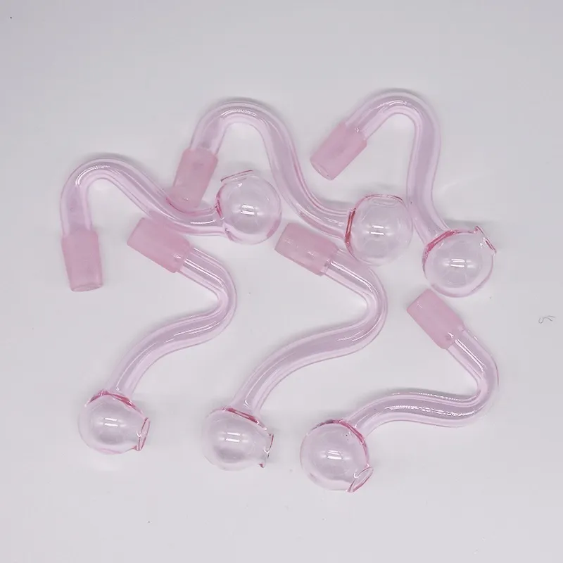 10mm Rose Mâle Épais Pyrex Verre Brûleur À Huile Conduites D'eau pour Plates-Formes Pétrolières Bongs En Verre Clair Épais Grands Bols pour Fumer Des Ongles À L'huile