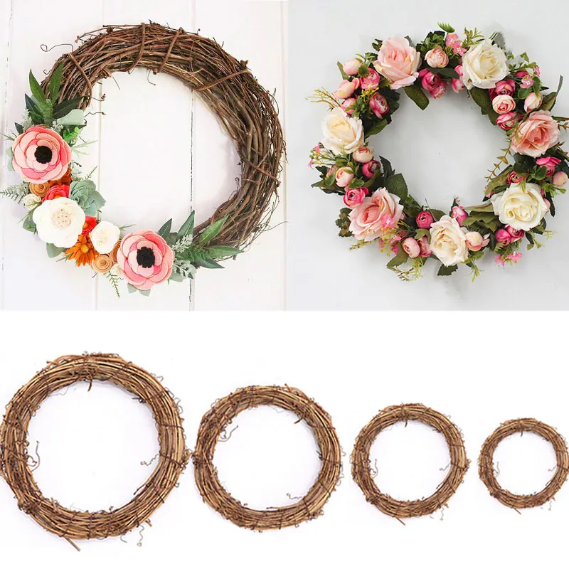 Bröllopsdekoration Krans Natural Rattan Wreath Garland Diy Hantverk Inredning För Hem Dörr Grand Tree Julklapp Party Ornament