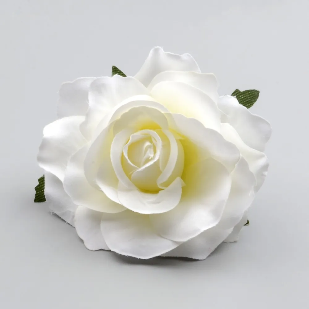 30 Unids Grande Artificial Rosa Blanca Cabezas De Flores De Seda Para