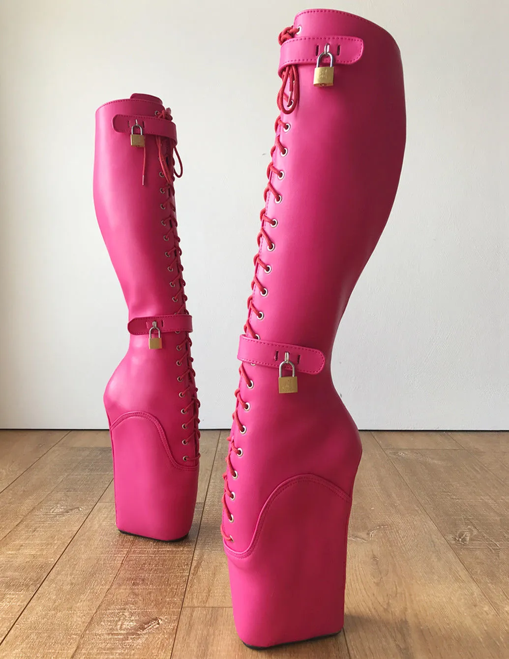 pink goth platform boots