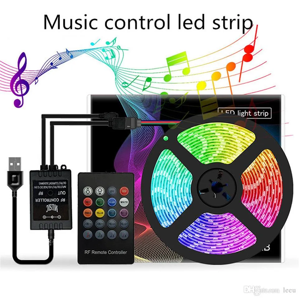 Musik LED Streifen RGB Band Licht USB 5V TV Hintergrundbeleuchtung für Party Hintergrund Beleuchtung wasserdicht flexible Neon SMD 5050 Streifen fita