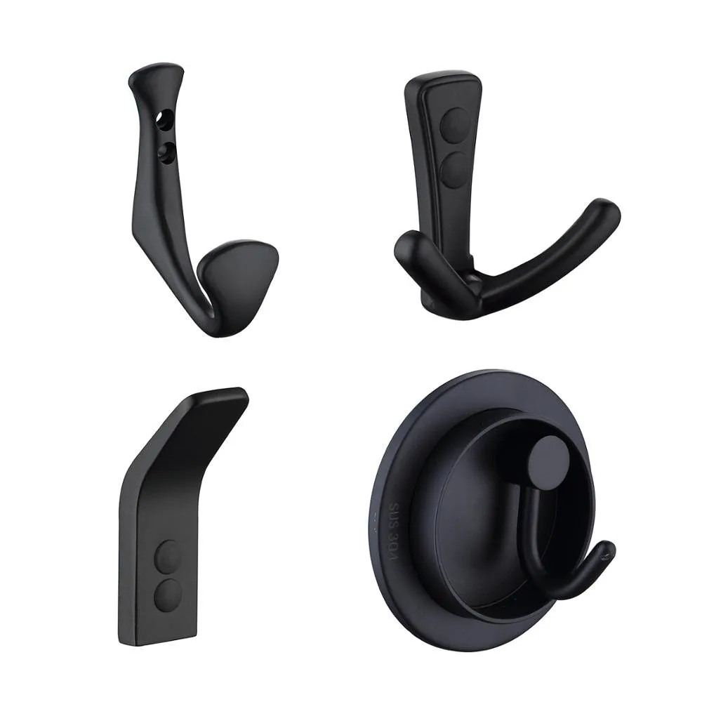 Matt black bathroom hooks deals