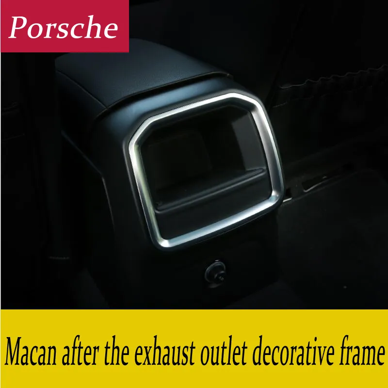 Auto Styling sticker Armsteun Doos Achter airconditioning outlet frame decoratie decal Vents Trim Refit Cover interieur 3D Voor Porsche Macan