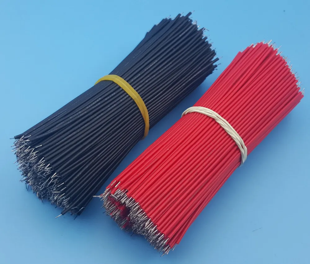 10000Pcs Motherboard Jumper Cable Wires Tinned 10cm 26AWG Black & Red Each 500