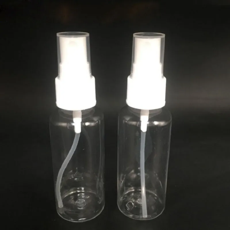 Stok PET Clear'ın 50ml Boş Parfüm Şişeleri Taşınabilir Doldurulabilir Plastik Market Pus Atomizer Sıcak Satış ile Seyahat için Şişe Sprey