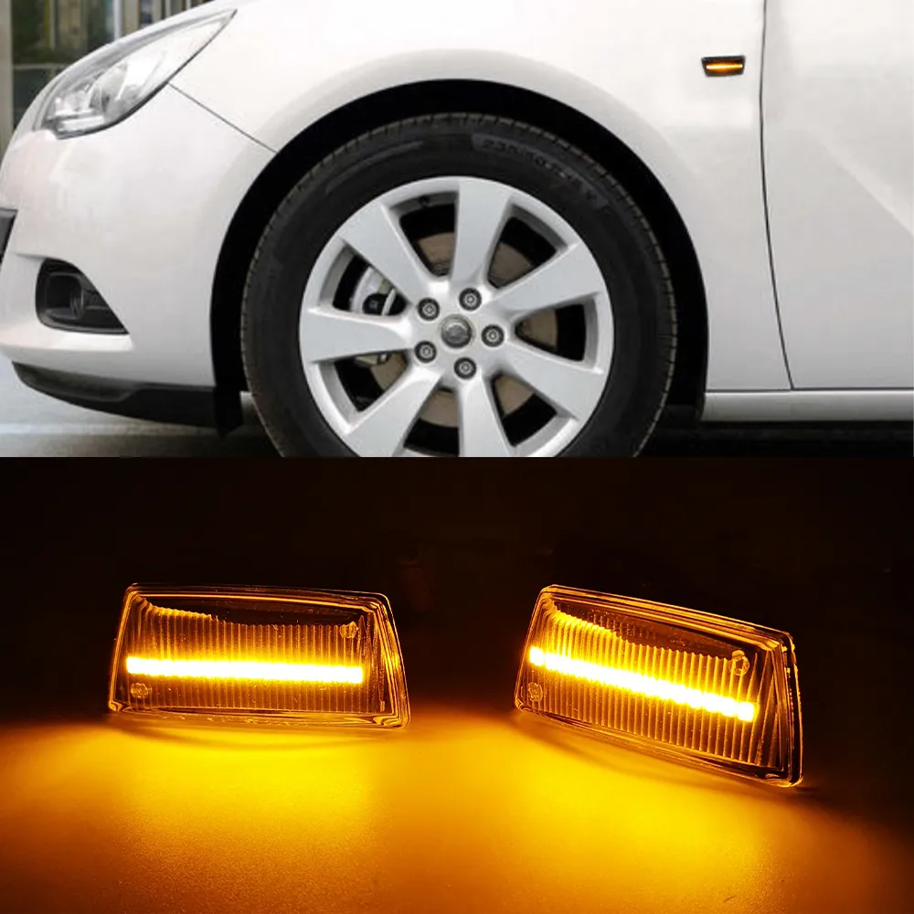 1 par LED Dynamisk sväng Signal Ljussida Fendermarkör Sekvensiell blinker för Opel Astra H MK5 Insignia Zafira Corsa d Mk4 Meriva Adam