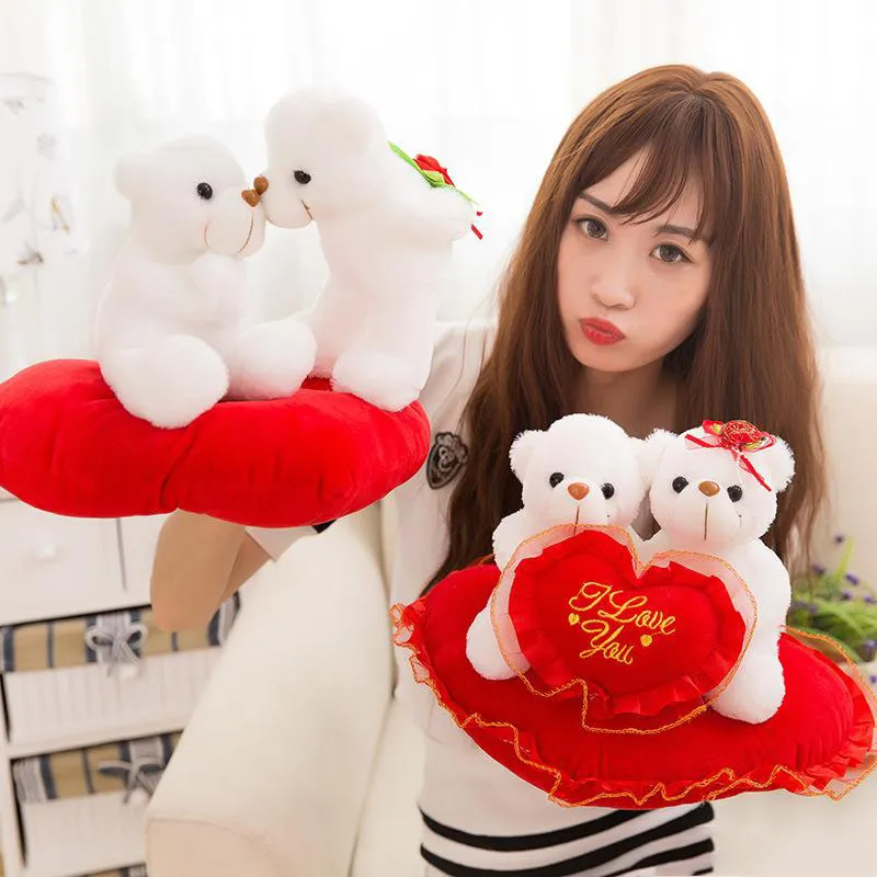 Creative cute LOVE puppy LOVE bear dolls stuffed animals toys valentine's day gift plush toys wholesale