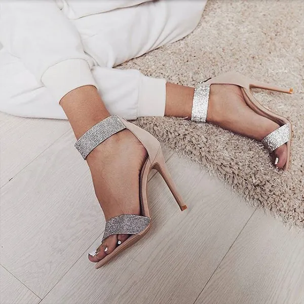 Bling heel sandals hotsell