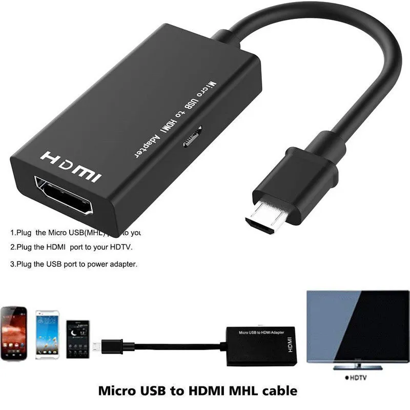 Automático apertura profesor MHL Micro USB macho a HDMI Cable adaptador hembra para Android Smartphone  Tablet TV HDMI 1080P