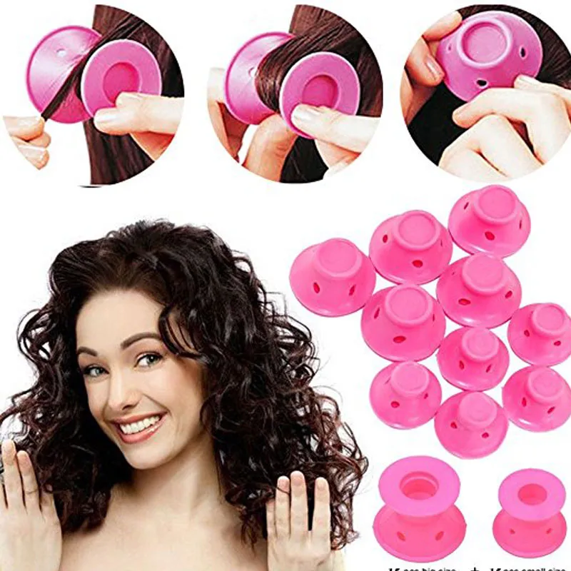 10 Sztuk Bendy Magic Spiral Hair Curlers Rolki Silikonowe Curler Miękkie Guma Curl Brak Heat Curling Ladies Roller dla kręconych