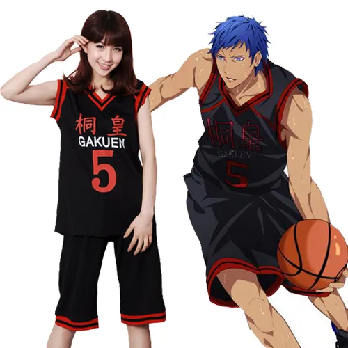 Kuroko's Basketball Cosplay Jersey Seirin High Aomine Daiki Uniform,  Anime Sports Polo Shirt (Asian Size)