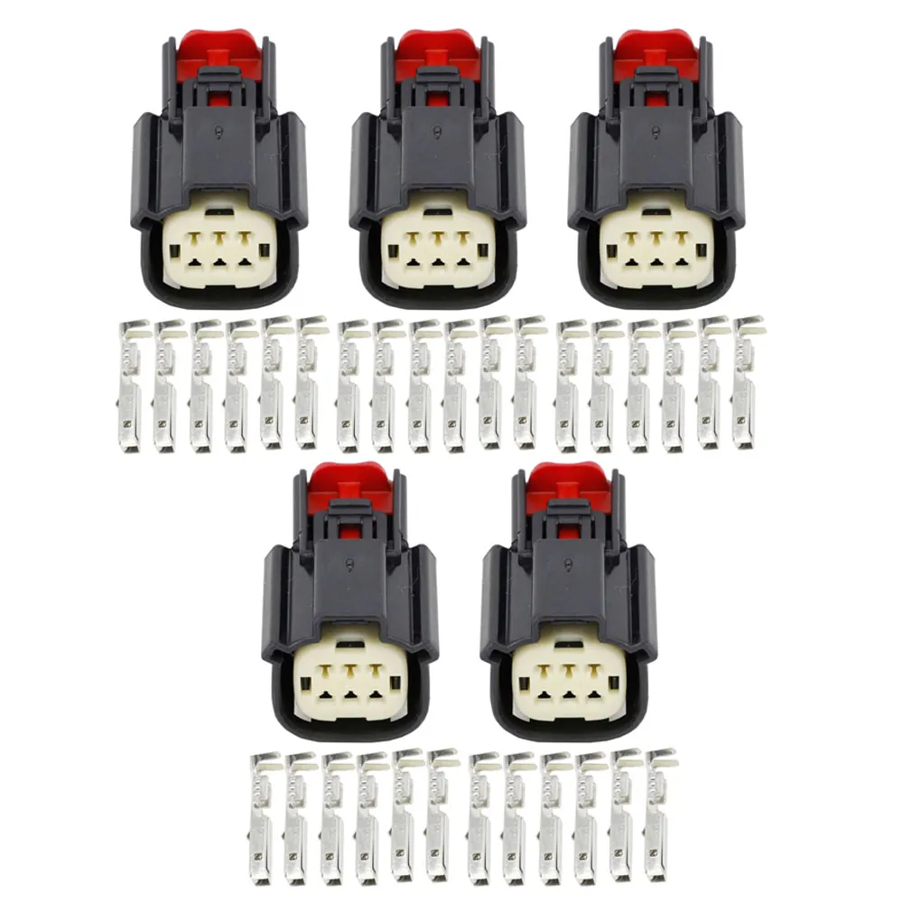 5 Sets 6-pins Automotive Connector Harnas Koplamp Plug met Terminal 33472-0606, DJ7068W-1.5-21