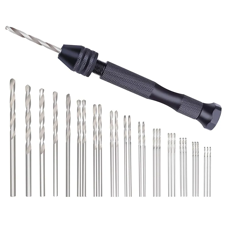 Professionelle Bohrer-Bits-Handsatz 31-teiliges Präzisions-Pin-Schraubstock-Micro-Mini-Twist für Metallholz, empfindliche manuelle Arbeit, El