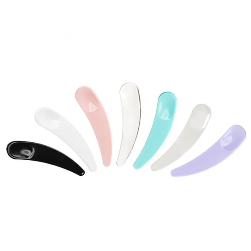 Mini Cosmetic Spatula Scoop Disposable Mask White Plastic Spoon Makeup Maquillage Tools Cream spoon F3031