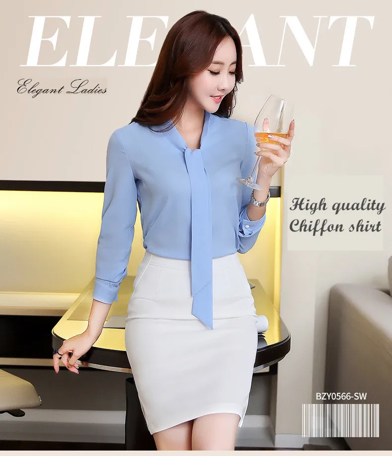 New Elegant Chiffon Blouse Womens Long Sleeve Shirt Formal Office Lady Blusas Large High Quality Womens Tops And From Jhy688 14.99 DHgate.Com
