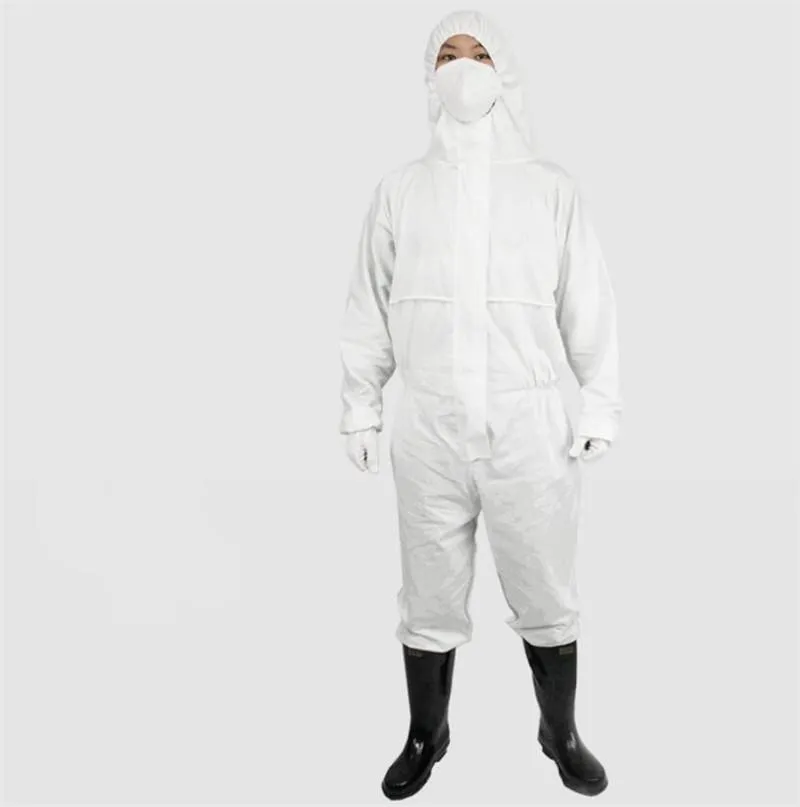 FHUILI Suit Non monouso Protective Clothing Riutilizzabile Antistatico Tuta Isolante Antipolvere Tuta Full Body Abbigliamento Antipolvere per Unisex Bianco 
