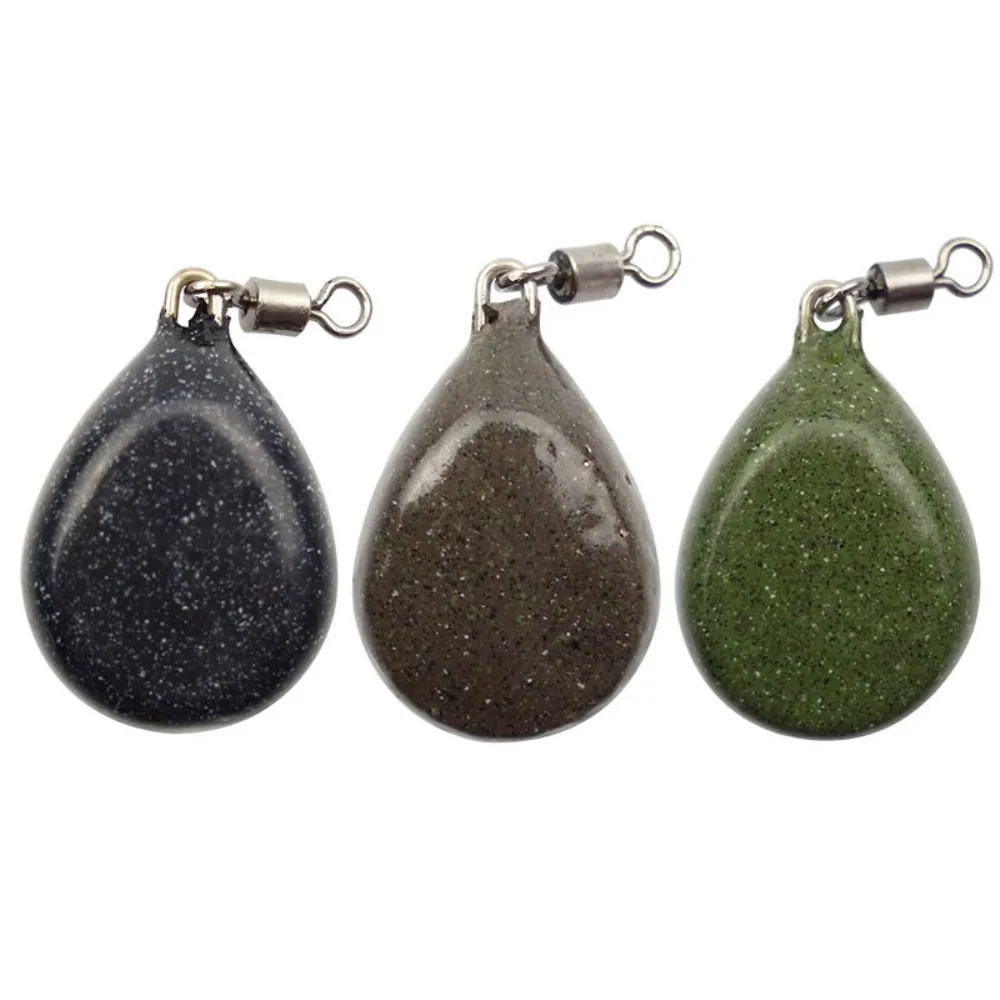 Carp Fishing Lead Weights Sinkers Coated Flat Swiveled Weights Black