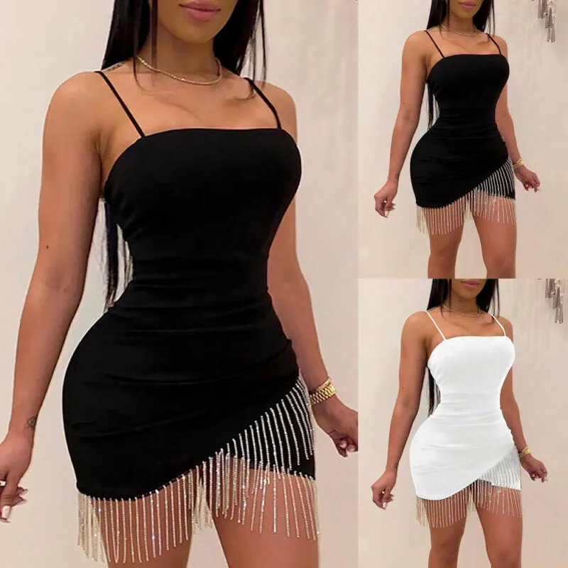 مثير فساتين امرأة حزب ليلة عيد شرابة انقسام أكمام bodycon اللباس الصيف أنيقة الحمالة قصيرة مصغرة قلم رصاص فساتين