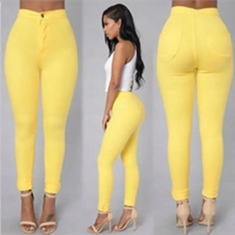 Women Jeans Denim Skinny Leggings White Red Sex Stretch Pants for Womens High Waist Pencil Trousers S-3XL