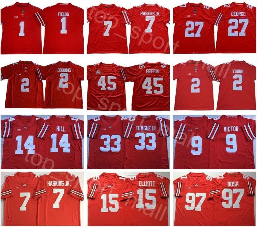 2020 NCAA Ohio State Buckeyes 1 Justin Fields Jersey JK Dobbins Chase