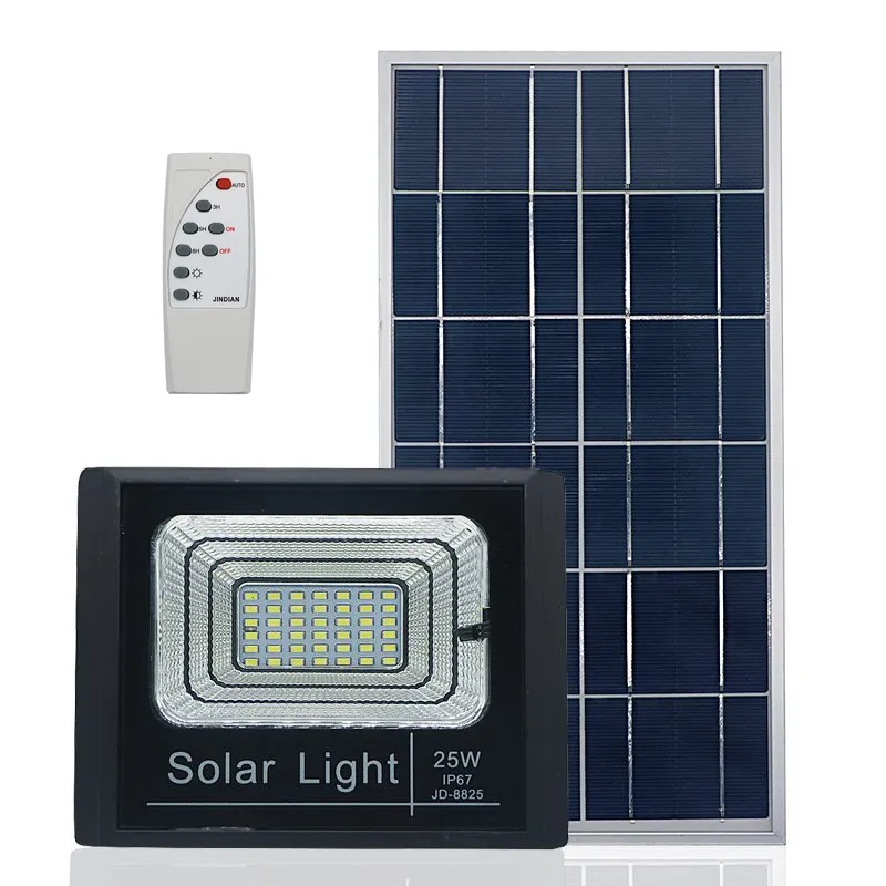 25 W CONDUZIU a Lâmpada de Luz Solar de Luz de Parede Do Jardim Solar Luz de Inundação de Iluminação com Controle Remoto Solar Holofotes Led Ao Ar Livre À Prova D 'Água