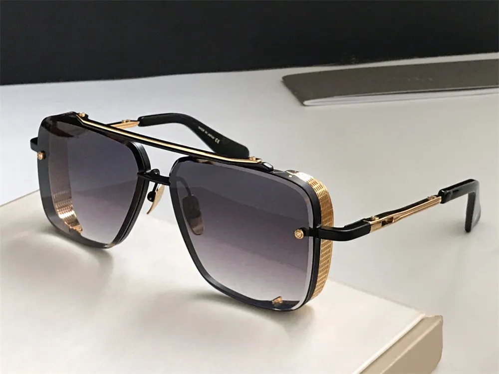 تصميم العلامة التجارية الفاخرة النظارات الشمسية للرجال مصمم خمر المعادن المحدودة مع صافي الأزياء مربع العدسة UV 400 مع حالة أصلية