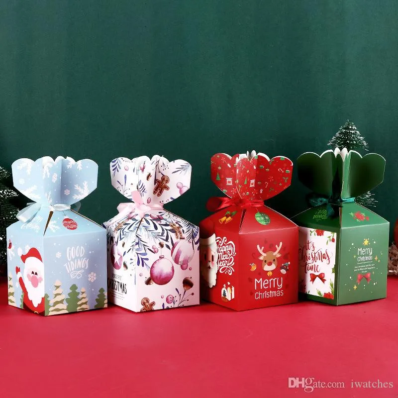 DIY Boże Narodzenie Candy Box Creative Pingan Fruit Festival Pudełko Pakowanie Christmas Chocolate Gift Wrap Paper Box Darmowa Wysyłka