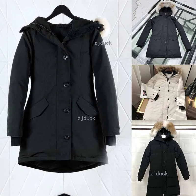 Berühmte Winter-Daunenjacken Damen Femme Outdoors ECHTER Wolf Pelz PARKA Hiver Warm winddicht verdicken Fourrure Kapuzenjacke Manteaus Doudoune wasserdicht